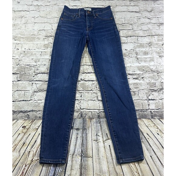 Madewell Jeans Women's 25 Blue 9” High Rise‎ Skinny Stretch Denim Pants - Picture 2 of 14